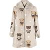 Daunex Vestaglia Donna in Pile con Disegno di Orsacchiotti, Colore Naturale (IT, Testo, M, XXL, Regular, Regular, Standard, Natural)