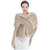BEAUTELICATE Scialle Stola di Pelliccia Sintetica Donna Coprispalle Sciarpa Elegante Nozze Sposa Feste Inverno Cerimonia Nero Avorio Champagne