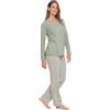 TRAMAS+ Pigiama Donna 100% Cotone, Pigiama Lungo Donna, Completo Maglia Maniche Lunghe e Pantaloni Lunghi con Vita Regolabile - S, Raya Kodac Verde Keike