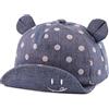 Pesaat Berretto Bambino Cotone a Pois per Ragazza Ragazzo Bambino Cappello Sole Regolabile Primavera Estate Autunno Berretto da 6 a 24 Mesi(Marino)