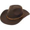 EOZY Donne Uomini Western Cowboy Fedora Feltro Cappello Wide Brim Outdoor Cowgirl Cappello con Fibbia Cintura