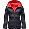 MARIKOO Giacca da donna leggera di transizione trapuntata con cappuccio Asraa XS-3XL, blu navy, XS