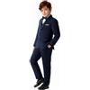 QUELDRA Completo da Ragazzo Abito Aderente con Blazer, Gilet, Pantaloni, Bretelle e Papillon Abiti da Festa di Nozze 4-14 Anni