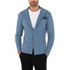 Giosal Cardigan Uomo Giacca Maglione Maniche Lunghe Taschino Tinta Unita Casual Vari Colori Made in Italy (IT, Testo, XXL, Regular, Regular, Blu Jeans Primaverile)