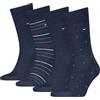 Tommy Hilfiger 8719965009202 TH - Calzini da uomo 4P in confezione regalo, blu navy, 39-42
