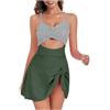 Generico Costume da Bagno Intero da Donna Costume da Bagno Push Up Costume da Bagno con Scollo A V E Gonna con Nodo Allacciato Costume Intero Donna Fucsia