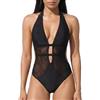 Novocloud Costume da Bagno Intero Donna Sexy Scollo a V Profondo - Costumi Interi Mare Piscina con Dettagli in Rete e Allacciatura Posteriore Elegante per Estate Spiaggia