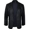 Infinity Leather Giacca Nera Lunga da Uomo in Vera Pelle Stile Blazer Classico Retro Vintage nero l