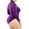 LEELA LAB Body Collo Alto Donna Taglie Forti a Manica Lunga, Dolcevita in Morbida Microfibra, Realizzato con Tecnologia Seamless Senza Cuciture - Made in Italy (Violet, LXL)
