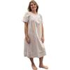 Linclalor Camicia da notte in batista di puro cotone manica corta art. 130837-50, Celeste