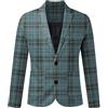 Generic Blazer da uomo in tartan scozzese, slim fit, leggera, a quadri, elegante cappotto da uomo casual con motivo blu, giacca classica da indossare tutti i giorni da uomo, comoda giacca monopetto