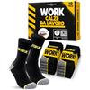 sockenkauf24 10 Paia Calze da Lavoro Uomo Cotone Rinforzate WORK Socks Nero/Grigio 47-50
