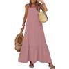 Generic Abito Bianco Donna - Vestito Lungo Donna Estivo con Spalline Sottili, Schiena Scoperta e Lacci, Abito Casual Modello Maxi, Balza al Fondo per Mare Vacanza Spiaggia da Giorno