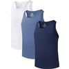 DAVID ARCHY Canottiere e Magliette Intime da Uomo Canottiera in bambù Girocollo Canotta Canotta Traspirante Morbida Bianca Nera Grigia, Pacco da 3