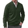 Generico Maglione Uomo Invernale Elegante Maglioni con Mezza Zip Collo Alto Manica Lunga Stand Collare Maglioncino Cashmere Casual Basic Sweater Caldo Pesante Pullover Termica Lavoro Felpe Giacca Classics Moda