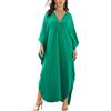 L-Peach Camicia da Notte Oversize da Donna Kaftan Bohemien Maxi Loungewear Abito da Spiaggia