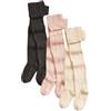 NEXT Ragazza Confezione da 3 collant a trecce in misto cotone Charcoal Grey/Pink/Cream 6 Mesi-12 Mesi