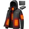 Brimekey Giacca Riscaldata Uomo ad Interno in Fleece, Batteria HD 20000mAh 7.4V, 6 Zone Riscaldanti e 3 Temperature, Giacca Impermeabile Antivento per Sci