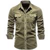Vagbalena Camicia da Uomo in Velluto a Coste con Bottoni Casual e a Maniche Lunghe Giacca con Tasche a Patta Camicia da Uomo in Velluto a Coste con Tasche Camicia da Uomo a Maniche Lunghe