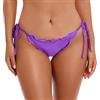 RELLECIGA Costume da Donna Slip Bikini con Laccetti Taglio Brasiliano con Volant Bottom Elegante Ruffle Viola S