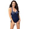 Selente My Secret T8257 Tankini Donna con Ferretti Taglie Forti, Triangolo Blu Pois, 46