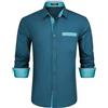 Enlision Camicia Uomo Elegante Manica Lunga Regular Fit Camicia Matrimonio Casual Camicie Classiche da Cerimonia Business con Tasca