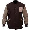 ZM ATTIRE Hotline - Giacca bomber da uomo in lana Varsity Miami Fashion, Marrone - Giacca Uomo, S