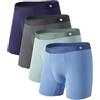 Separatec Biancheria intima da uomo con sacchetto, senza cuciture, traspirante, in morbido micro modal con volante, confezione da 4, 1 blu navy, 1 blu chiaro di luna, 1 grigio verdastro, 1 grigio