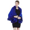 BEAUTELICATE Stola Pelliccia Sintetica Elegante Donna Poncho Mantella Maglia Scialle Cardigan per Cerimonia Matrimonio Invernale Sposa Festa,Blu Reale