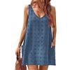TBSCWYF Copricostume Donna Mare Scollo a V Bikini Cover Up Copribikini da Spiaggia Elegante Copricostume da Bagno per Piscina Estate Vacanza Vestiti Donna Scollo a V con Tasca Chiffon Copricostume