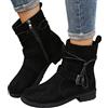 Kobilee Anfibi Donna Neri Autunnali Invernali Bassi Morbidi Stivali Calzino con Tacco Scamosciati Eleganti Chunky Ankle Chelsea Boots Anfibi Stringati Cowboy Comode Pelle Stivaletti