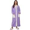 RONGTAI Accappatoio Donna in Pile Loop con Stampa Ananas e Chiusura a Bottoni - Morbido, Comodo e Assorbente, Ideale per Casa, Spiaggia e Regalo