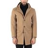 Giosal Cappotto Coat Monopetto Uomo Giacca Giaccone Con Cappuccio Vari Colori (50, Camel)