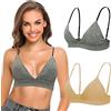 SHEKINI Reggiseno Donna Senza Ferretto Bralette Scollatura Profonda Reggiseno Imbottito Rimovibile Triangolo Reggiseni Sportivo Brassiere Top Senza Cuciture Intimo 2 Pezzi