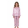 A2Z 4 Kids Pigiama da Bambina in Raso di Seta con Profili Maglia a Maniche Lunghe e Pantaloni con Bottoni sul Davanti età 7-13 Anni