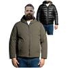 Generico Maxfort - Piumino Uomo Taglie Forti Double Face con Cappuccio | Modello Michigan (IT, Testo, 5XL, Regular, Regular, Verde/Nero)