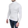 Evoga Maglioncino Dolcevita Uomo Bianco Slim Fit Aderente Stretch Elasticizzato
