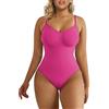 SHAPERX Body Contenitivo Modellante Donna Bodysuit Intimo Snellente Body Shaper Seamless Figura Formante Corpetto Shapewear, UK-SZ5215-Rose Red-S/M
