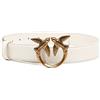 Pinko Love Berry H3 Belt Vitello Set, Cintura Donna, Z14q_bianco Seta-antique Gold, XS