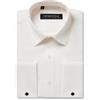 MrDoubleCollar, Camicia da uomo bianca con doppio polsino, vestibilità slim, formale, a maniche lunghe, con gemelli in metallo, Crema, M