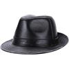 ZMNKH Cappello Fedora Cappello Stile Gangster Elegante Cappelli Jazz Trilby Classico Cappello in Pelle Cappelli Panama per Uomo Donna