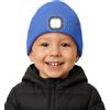 ATNKE Bambini LED Cappello con Luce Pile Foderato, USB Ricaricabile 4 LED Corsa Torcia Mani Libere Testa Lampada Invernale Calda Maglia Berretto Regali per Ragazzi e Ragazze/Magnolia Blue