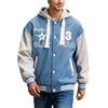 Celanisai - Giacca Baseball Uomo, Felpa da College, con Ricamo New York, Bomber, Blouson, Giacca da Pilota, Slim Fit, Casual, alla Moda, Giacca da Transizione, Stile Retro, Streetwear, O blu., XL