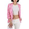 JOPHY & CO. Giacca Blazer Donna con Tasche (cod. 5572) (2XL, Fucsia Righe)
