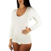 Clessidra Pacco da 3 Maglie Intime a Manica Lunga Donna in Lana Cotone Made in Italy, Maglietta Intima, Lana, Maglia Manica Lunga Donna, Camiciola, Maglia, Lana Cotone, Manica Lunga PT4310 (2, Bianco)