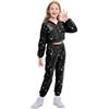 LOLANTA Bambini Paillettes Hip Hop Costume da Ballo con Paillettes Strada Abbigliamento da Danza Set Giacca e Pantaloni