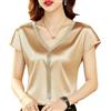 Juketron Camicie e Camicette da Donna alla Moda Top in Seta con Scollo a V e Maniche a Pipistrello in Raso per Donna Elegante da Ufficio Casual Ampia