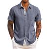 COOFANDY Camicia Uomo Maniche Corte Estiva Regular Fit Casual Leggera da Spiaggia per Vacanza