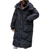 Yancremio Caldo Cappotto da Donna con Cappuccio Tasche Oversize Morbido Spesso di Media Lunghezza Piumino Inverno All'aperto Antivento Sciolto Cappotto Moda Casual (Nero,3XL)