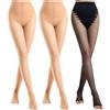 Aaronano Collant da donna senza dita dei piedi, senza dita, colore della pelle, nero, 20DEN, nero + color carne, S-M